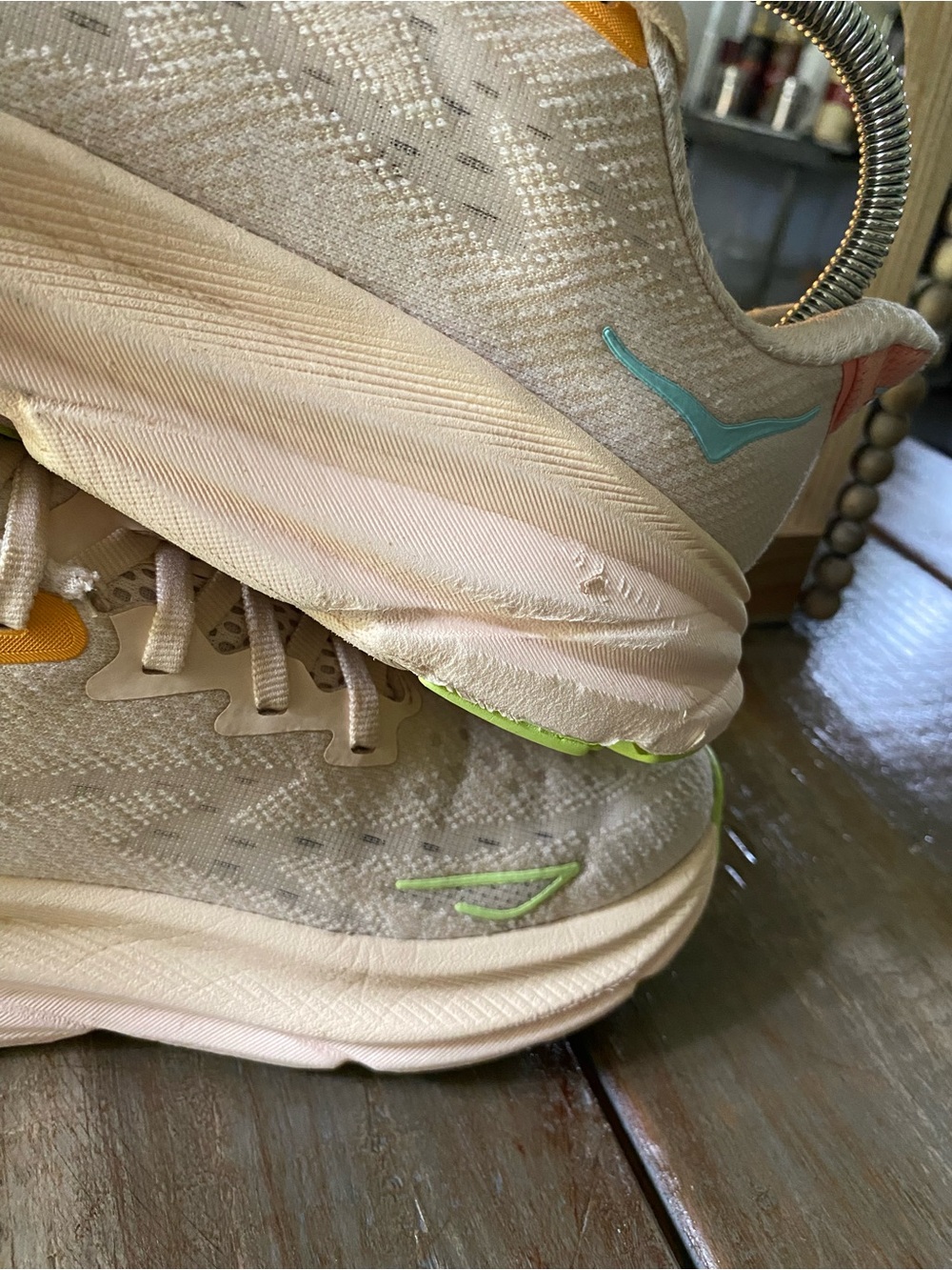HOKA Clifton 9 Walking Running Sneakers Athletic Shoes 7B Vanilla Astral - Picture 8 of 10